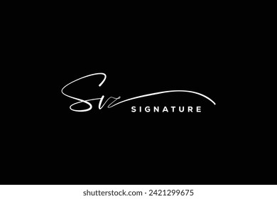 SV initials Handwriting signature logo. SV Hand drawn Calligraphy lettering Vector. SV letter real estate, beauty, photography letter logo design.