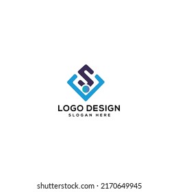 SV letter abstract Logo Design Vector Illustration