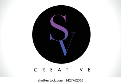 SV Letter Design Logo with Black and White Colors Trendy Vector Illustration. 