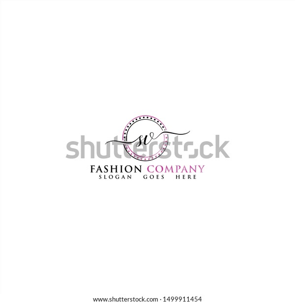 Sv Letter Fashion Logo Design Stock Vector (Royalty Free) 1499911454