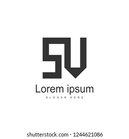 SV Letter logo design. Initial letter logo template