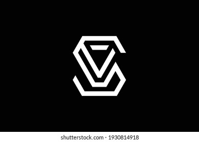 SV letter logo design on luxury background. VS monogram initials letter logo concept. SV icon design. VS elegant and Professional white color letter icon design on black background.