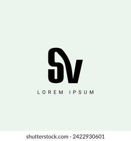 SV letter logo design. SV polygon, circle, triangle, hexagon, flat and simple style with white color variation letter logo set in one artboard. SV minimalist and classic logo. SV