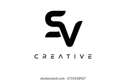 SV Letter Monogram Logo for Modern Creative Brand Identity