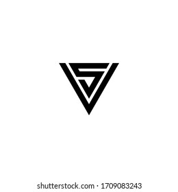 SV LETTER VECTOR LOGO ABSTRACT