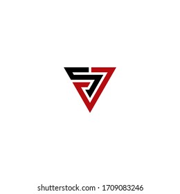 SV LETTER VECTOR LOGO ABSTRACT