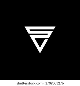 SV LETTER VECTOR LOGO ABSTRACT