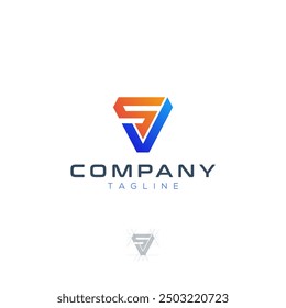 sv lettering modern geometric logo design