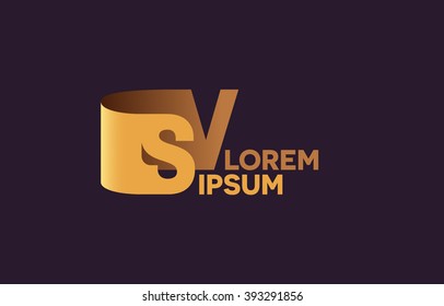 SV letters logo, S and V letters logo alphabet design.