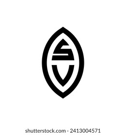 Monograma geométrico de línea SV con diseño profesional de alta calidad que se imprimirá bien