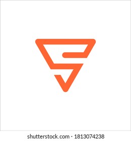 SV logo design vector sign