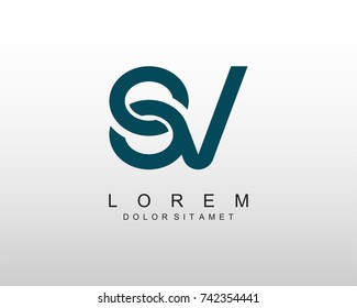 SV Logo Letter Design Template Element