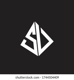 SV Logo monogram with standout triangle shape ribbon design template