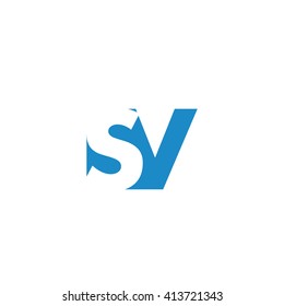SV Logo. Vector Graphic Branding Letter Element. White Background