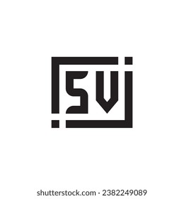 SV minimalist geometric symbol logo in high quality professional design that will print well across any print media