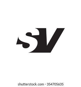 SV negative space letter logo