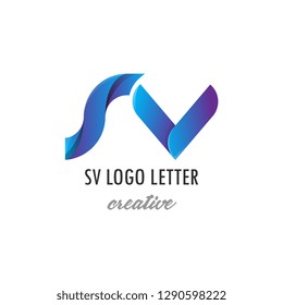 sv s v circle lowercase design of alphabet letter combination with infinity suitable as a logo for a company or business - Vector
