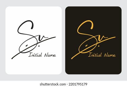 Sv S v initial handwriting Sv initial handwriting signature logo template vector hand lettering for designs or for identity