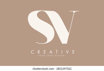 SV S V logo design with combined letters and fall vibe colors.