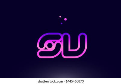 sv s v pink blue alphabet letter combination logo design suitable for a company or business