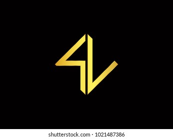 Sv Square Shape Gold Color Logo Stock Vector (Royalty Free) 1021487386 ...