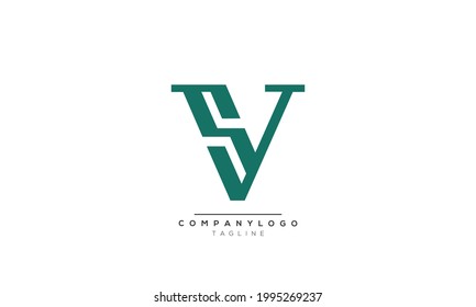 SV V initials monogram letter text alphabet logo design