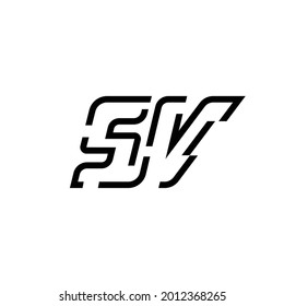 Sv vector logo design stock word-mark