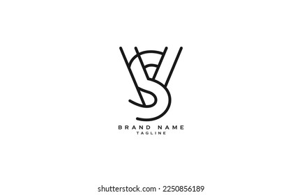 SV, VS, Abstract initial monogram letter alphabet logo design