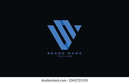 SV, VS, Abstract initial monogram letter alphabet logo design