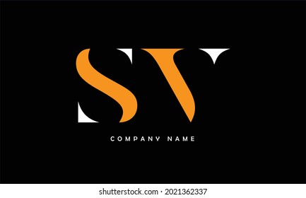 Monograma del logotipo de las letras abstractas SV, VS