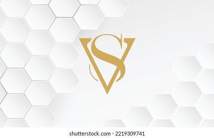 Monograma del logotipo de las letras abstractas SV, VS