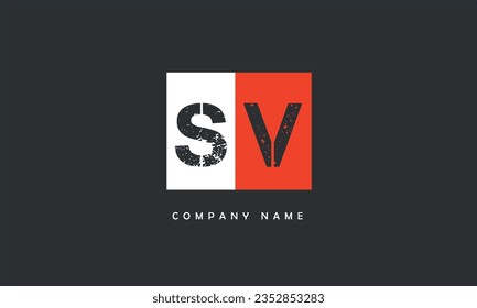 SV, VS Abstract Letters Logo Monogram