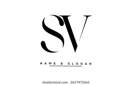 SV, VS Abstract Letters Logo Monogram