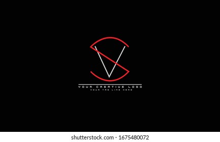 SV VS abstract vector logo monogram template