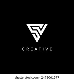 SV VS Alphabet Letter logo design. Initial Vector symbol.