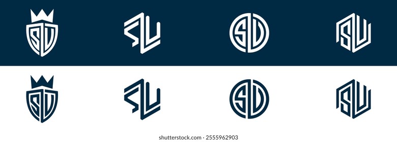 SV VS letter logo set design