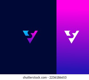 SV, VS Letra Plantilla vectorial de logotipo Resumen Símbolo de monograma . Usable para el deporte de negocios, la tecnología, la moda, el logotipo digital y creativo futuro