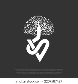 SV or VS logo design combining letter vs and tree. Vector illustration