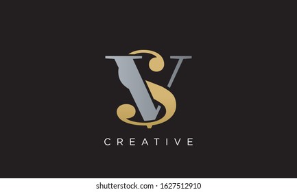 SV OR VS logo design vector icon luxury initial