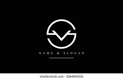 SV, VS, S, V abstract letters logo monogram