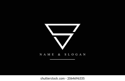 SV, VS, S, V abstract letters logo monogram