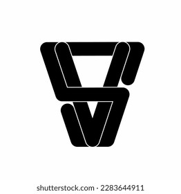 sv vs s v monogram logo isolated on white background