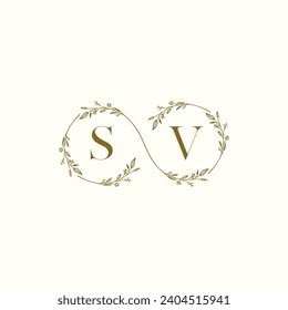 SV wedding infinity in elegant monogram with high quality professional design that will print well