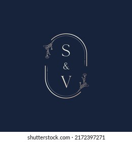 SV wedding initial logo letters in high quality professional design that will print well across any print media