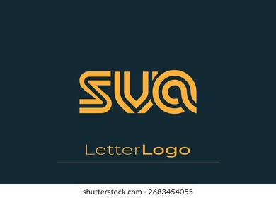 SVA Creative Diseño de Logo de Letra Moderna Única. Diseño elegante del logotipo del monograma con los Elementos decorativos y la tipografía