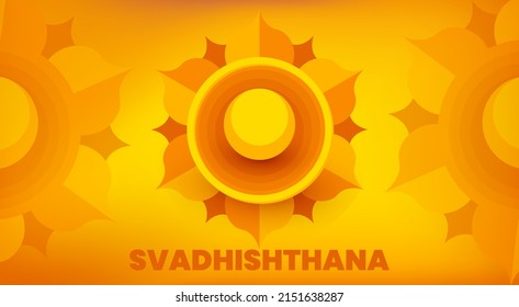 Svadhishthana chakra body elements vector illustration template.