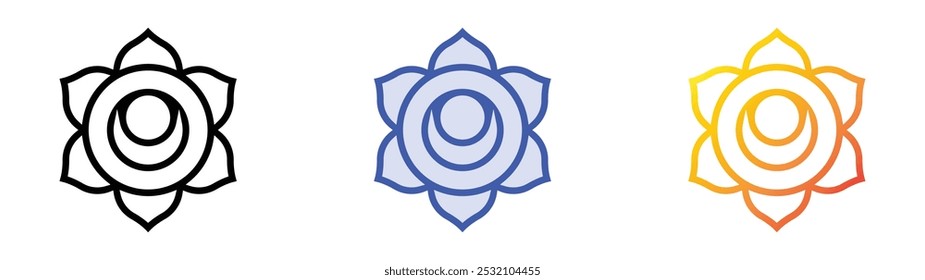 svadhishthana icon. Linear, Blue Fill and Gradient Style Design Isolated On White Background