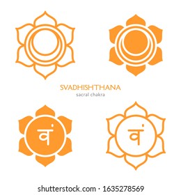 Svadhishthana, sacral chakra symbol. Colorful mandala. Vector illustration