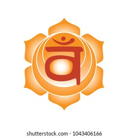 svadhisthana chakra icon symbol esoteric yoga indian buddhism hinduism vector