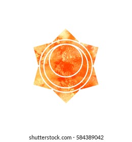 Svadhisthana chakra. Sacred Geometry. One of the energy centers in the human body. The object for design intended for yoga. Vector illustration.